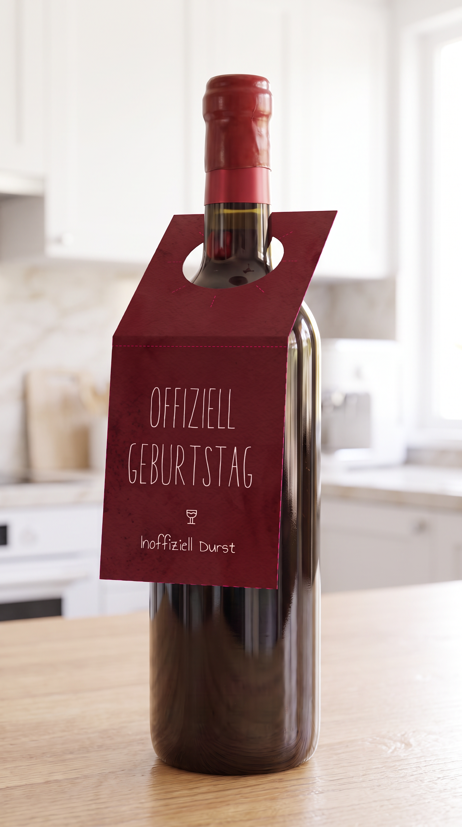 Flaschenanhänger Geburtstag „OFFIZIELL GEBURTSTAG. INOFFIZIELL DURST.“